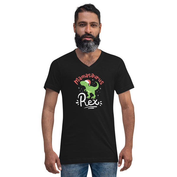 Mamasaurus Rex Unisex Short Sleeve V-Neck T-Shirt