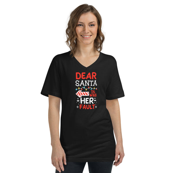 Dear Santa Unisex Short Sleeve V-Neck T-Shirt