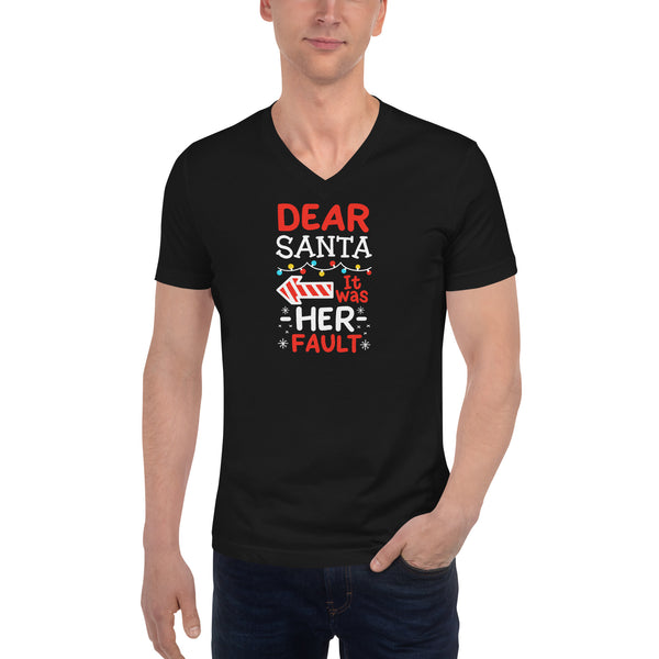 Dear Santa Unisex Short Sleeve V-Neck T-Shirt