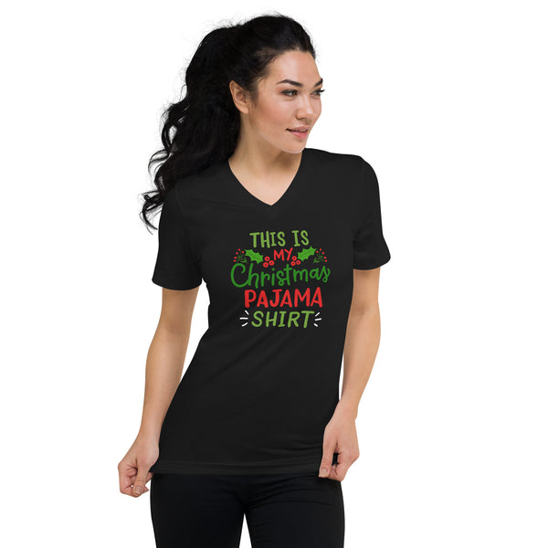 Christmas Pajama Unisex Short Sleeve V-Neck T-Shirt