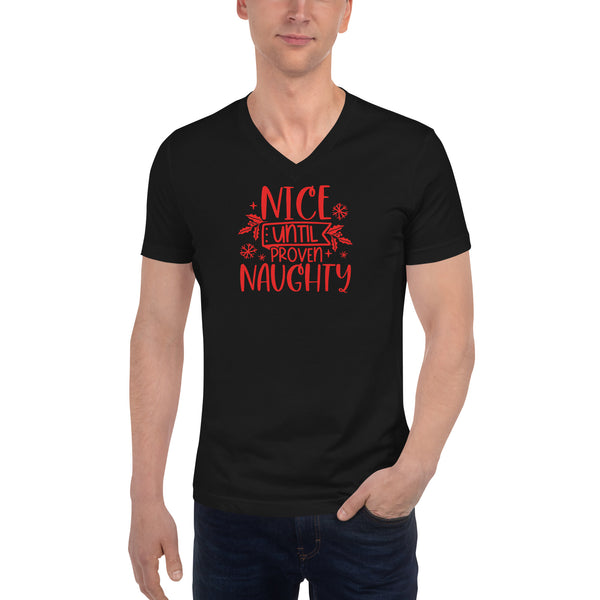 Naughty Unisex Short Sleeve V-Neck T-Shirt