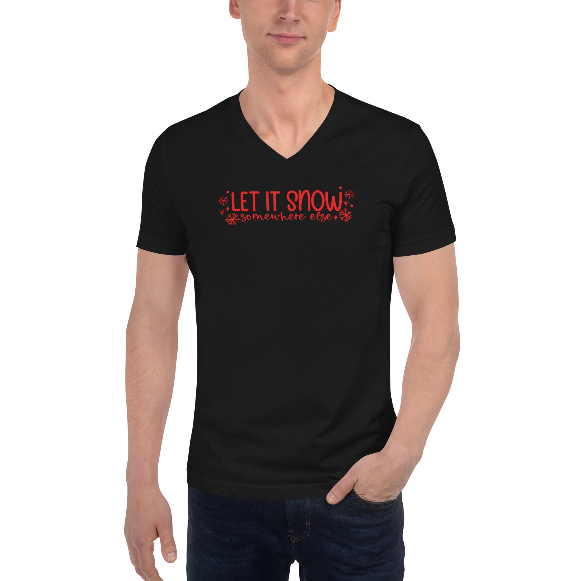 Let it Snow Unisex Short Sleeve V-Neck T-Shirt