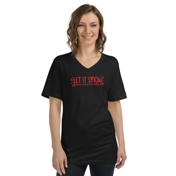 Let it Snow Unisex Short Sleeve V-Neck T-Shirt