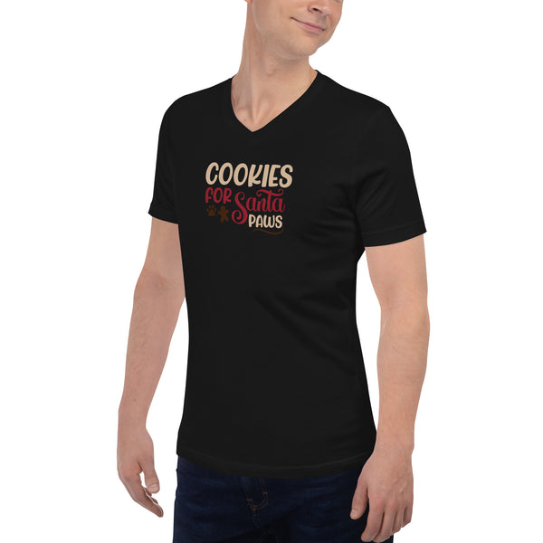 Cookies for Santa Unisex Short Sleeve V-Neck T-Shirt