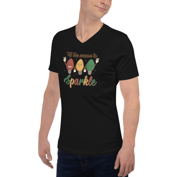 Sparkle Unisex Short Sleeve V-Neck T-Shirt