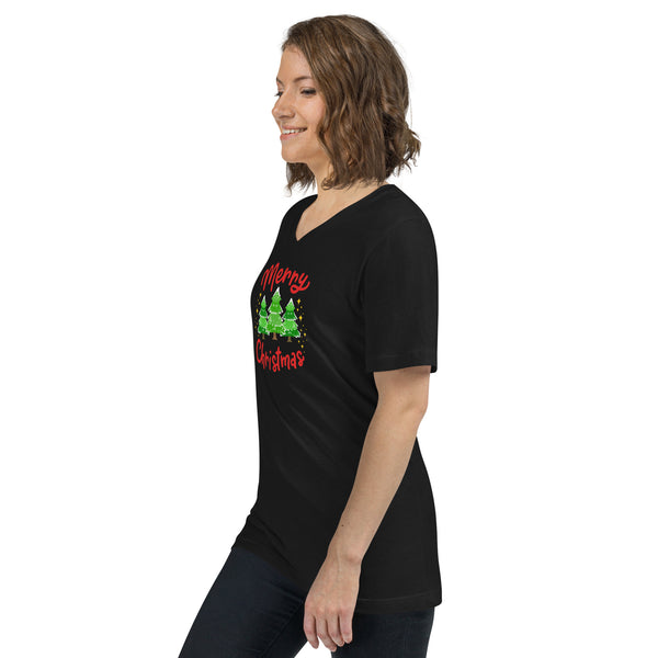 Merry Christmas Unisex Short Sleeve V-Neck T-Shirt