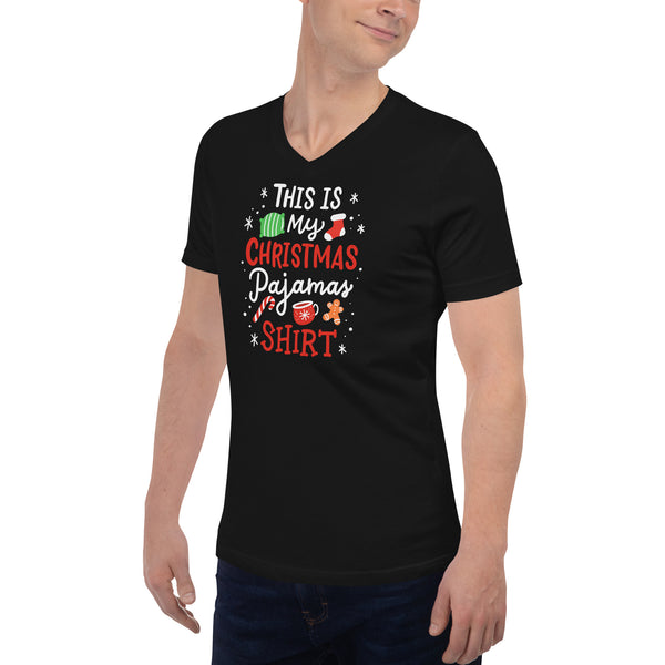 Christmas Pajama Unisex Short Sleeve V-Neck T-Shirt