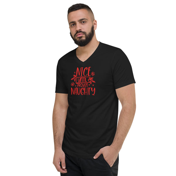 Naughty Unisex Short Sleeve V-Neck T-Shirt