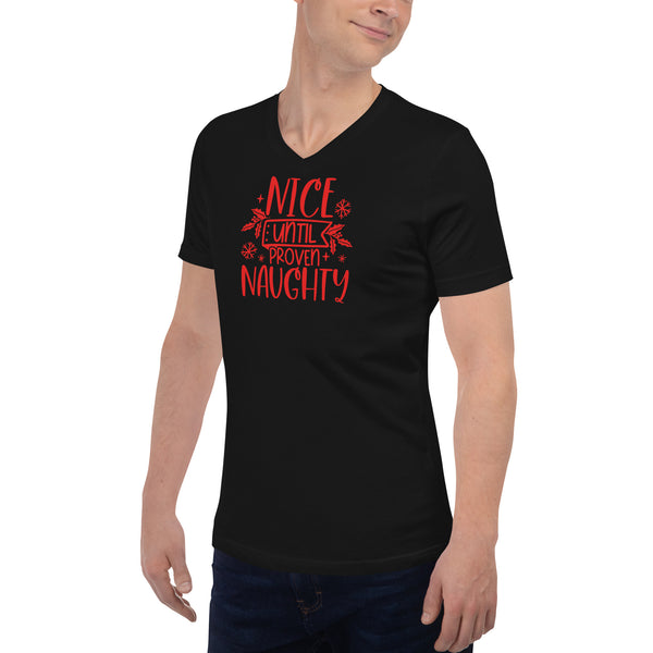 Naughty Unisex Short Sleeve V-Neck T-Shirt