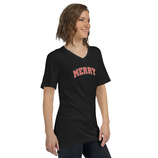 Merry Unisex Short Sleeve V-Neck T-Shirt