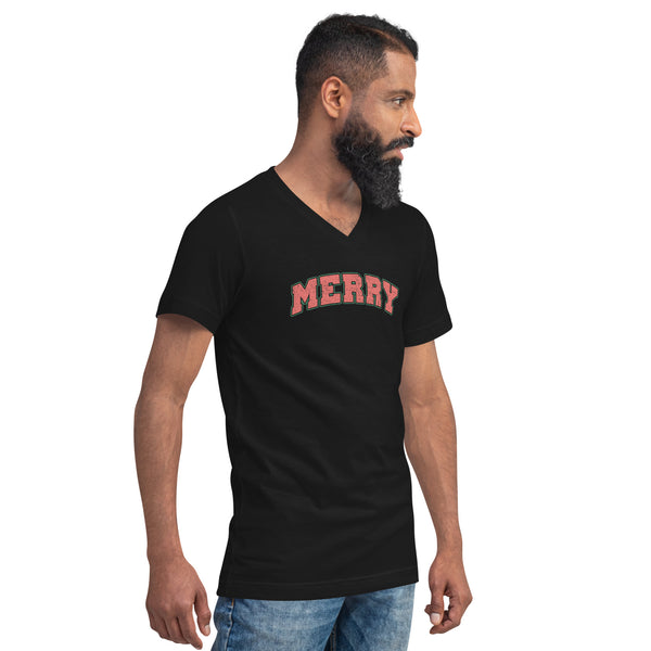 Merry Unisex Short Sleeve V-Neck T-Shirt