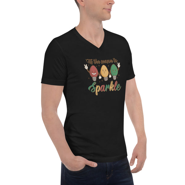 Sparkle Unisex Short Sleeve V-Neck T-Shirt