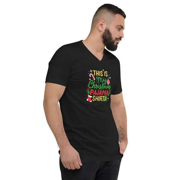 Christmas Pajama Unisex Short Sleeve V-Neck T-Shirt