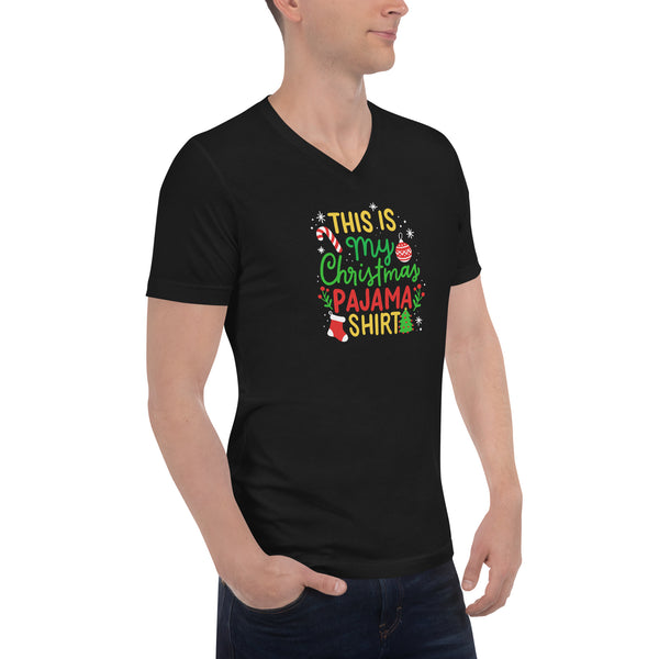 Christmas Pajama Unisex Short Sleeve V-Neck T-Shirt