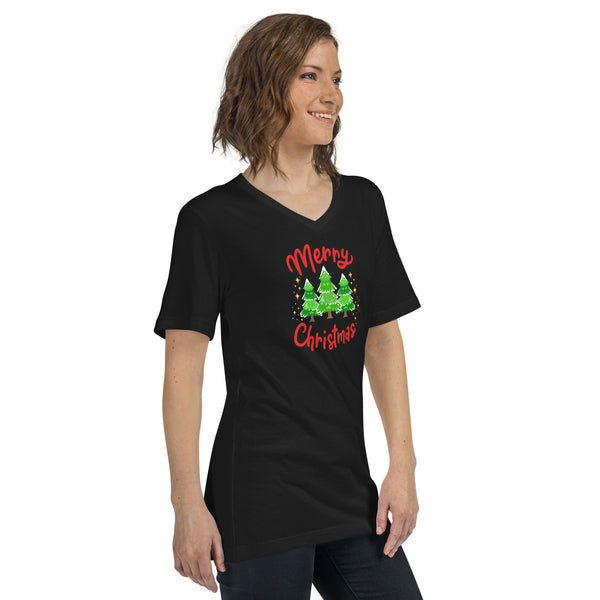 Merry Christmas Unisex Short Sleeve V-Neck T-Shirt