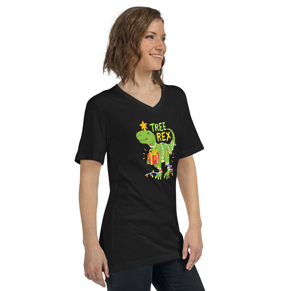 Tree Rex Unisex Short Sleeve V-Neck T-Shirt