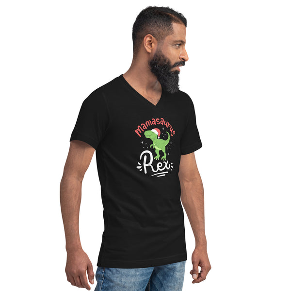 Mamasaurus Rex Unisex Short Sleeve V-Neck T-Shirt