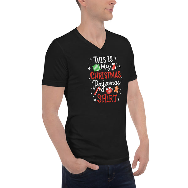 Christmas Pajama Unisex Short Sleeve V-Neck T-Shirt