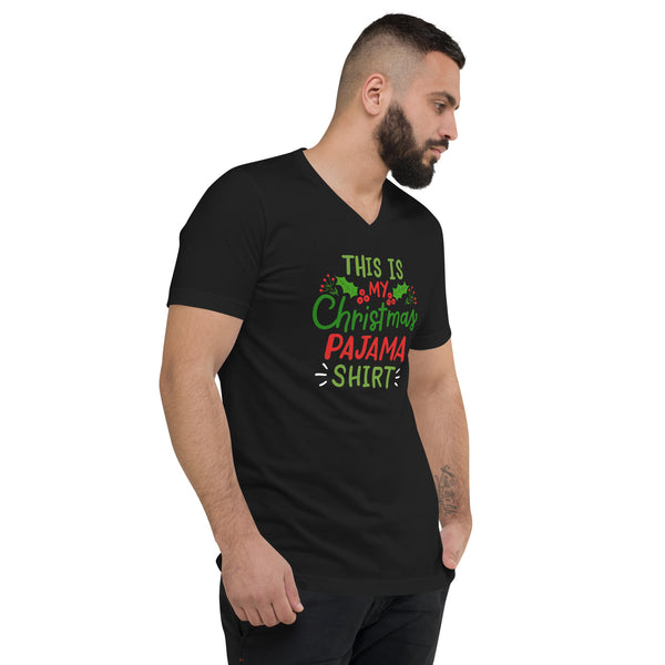 Christmas Pajama Unisex Short Sleeve V-Neck T-Shirt