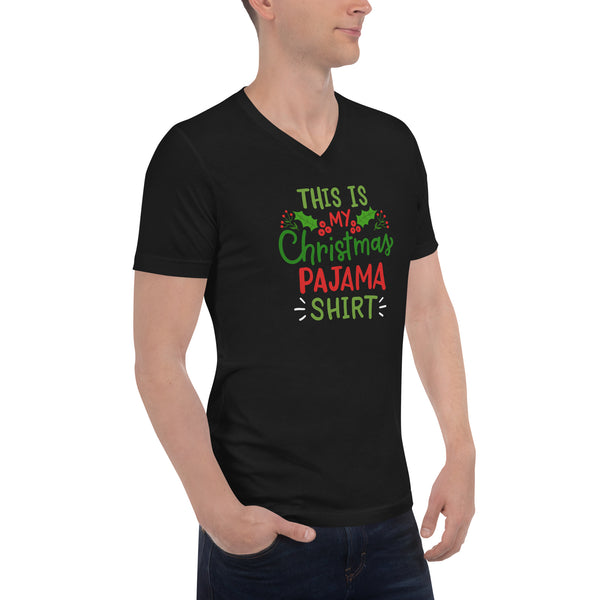 Christmas Pajama Unisex Short Sleeve V-Neck T-Shirt