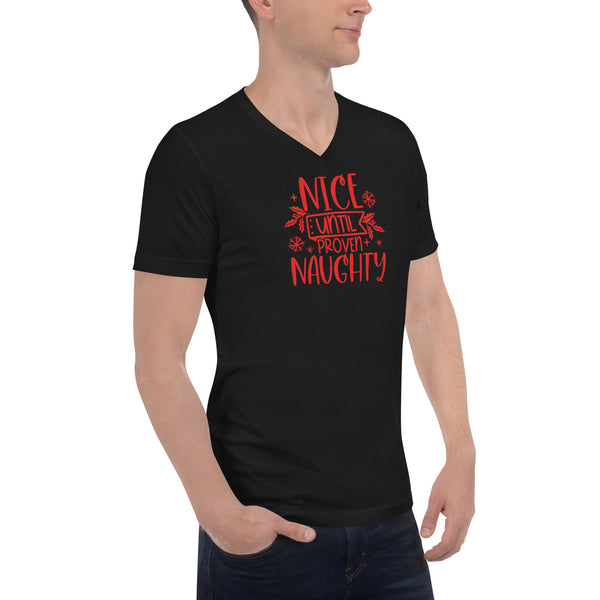 Naughty Unisex Short Sleeve V-Neck T-Shirt