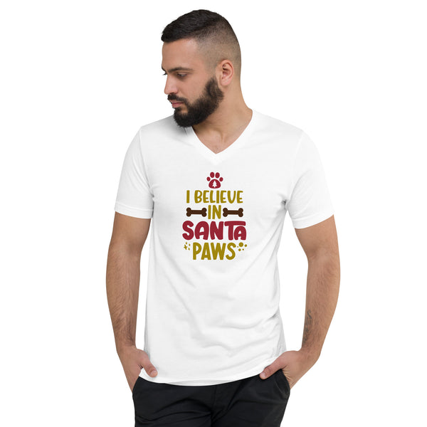 Santa Paws Unisex Short Sleeve V-Neck T-Shirt