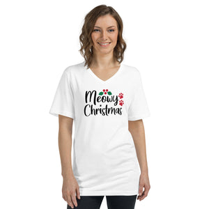 Meowy Christmas Unisex Short Sleeve V-Neck T-Shirt