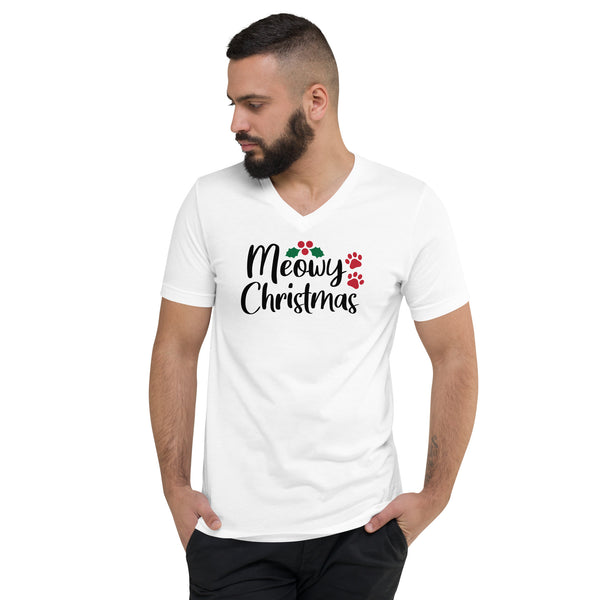 Meowy Christmas Unisex Short Sleeve V-Neck T-Shirt