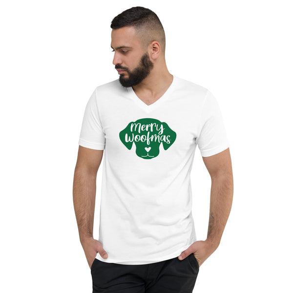 Merry Woofmas Unisex Short Sleeve V-Neck T-Shirt