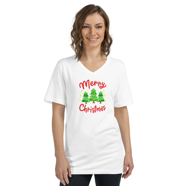 Merry Christmas Unisex Short Sleeve V-Neck T-Shirt