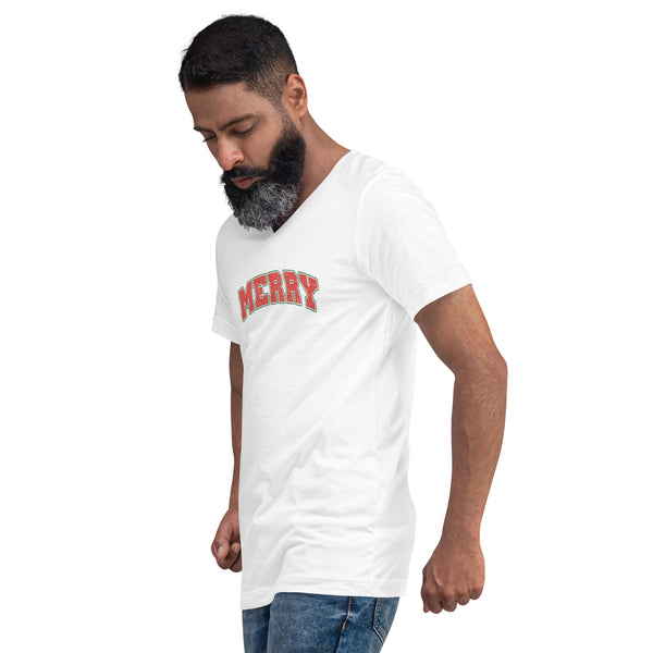 Merry Unisex Short Sleeve V-Neck T-Shirt