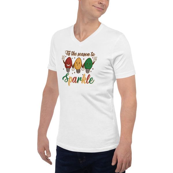 Sparkle Unisex Short Sleeve V-Neck T-Shirt