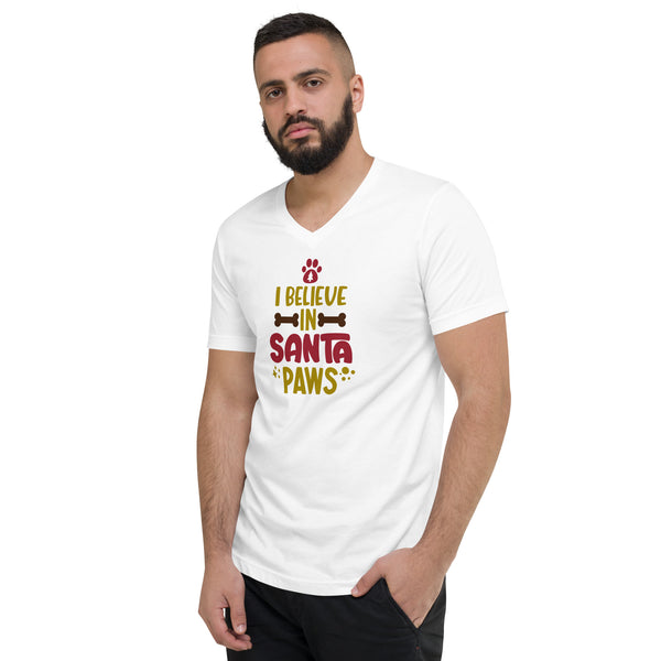 Santa Paws Unisex Short Sleeve V-Neck T-Shirt