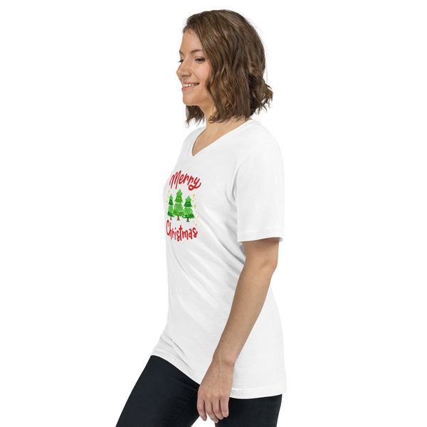 Merry Christmas Unisex Short Sleeve V-Neck T-Shirt