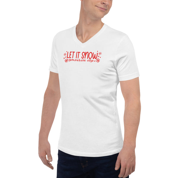 Let it Snow Unisex Short Sleeve V-Neck T-Shirt