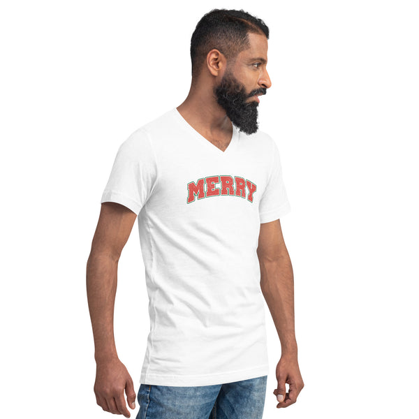 Merry Unisex Short Sleeve V-Neck T-Shirt