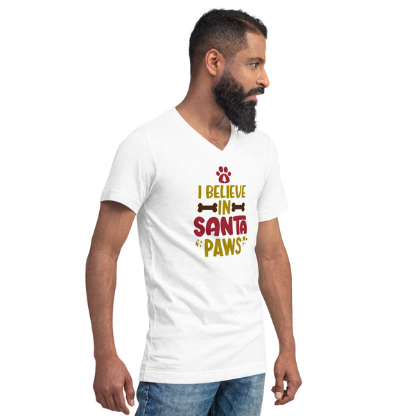 Santa Paws Unisex Short Sleeve V-Neck T-Shirt