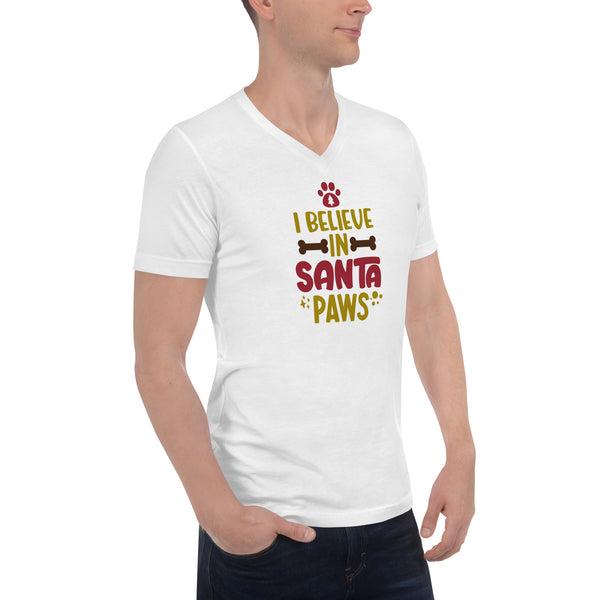 Santa Paws Unisex Short Sleeve V-Neck T-Shirt