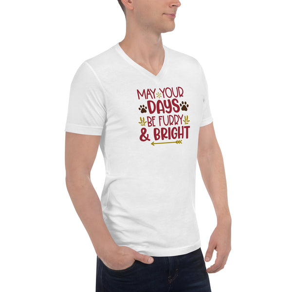 Furry and Bright Unisex Short Sleeve V-Neck T-Shirt