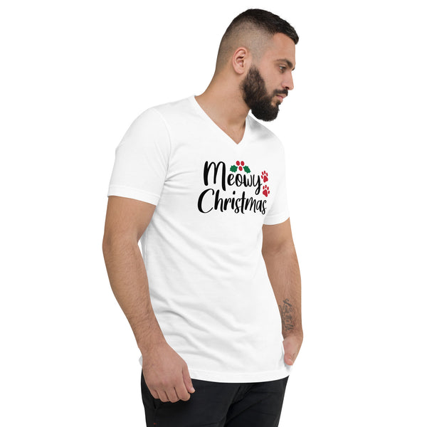 Meowy Christmas Unisex Short Sleeve V-Neck T-Shirt