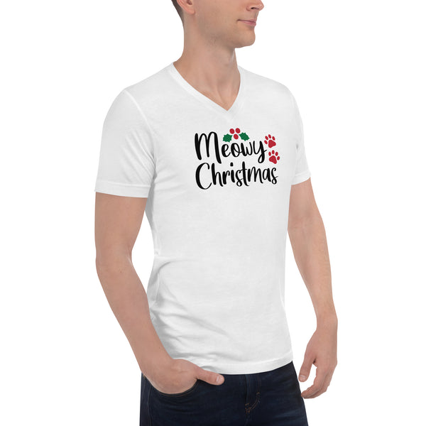 Meowy Christmas Unisex Short Sleeve V-Neck T-Shirt