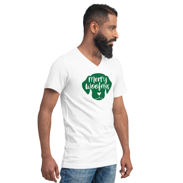 Merry Woofmas Unisex Short Sleeve V-Neck T-Shirt