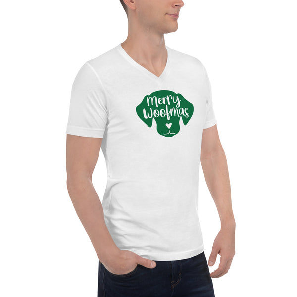 Merry Woofmas Unisex Short Sleeve V-Neck T-Shirt