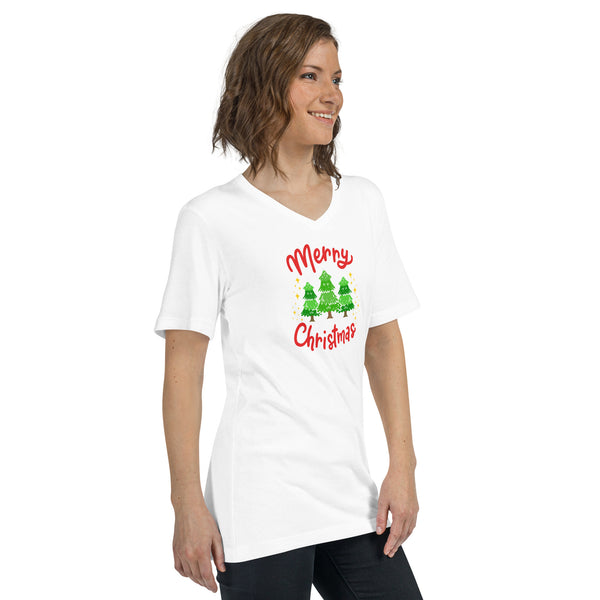 Merry Christmas Unisex Short Sleeve V-Neck T-Shirt