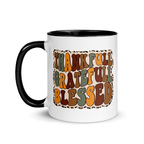 Thankfull Gratefull Blessed Mug with Color Inside