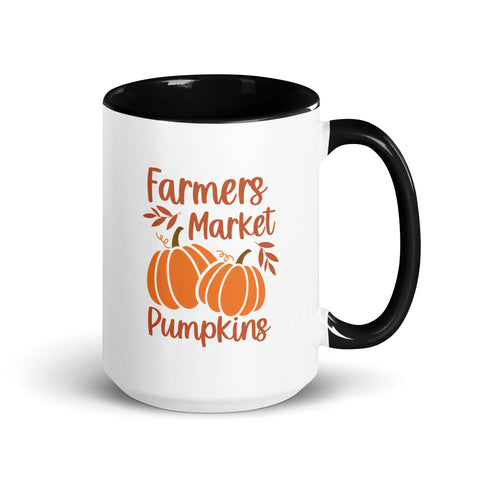 Farmers Market Pumpkins Mug with Color Inside