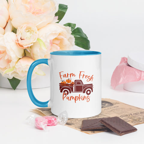 Farm Fresh Pumpkins Mug with Color Inside
