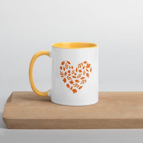Fall Heart Mug with Color Inside