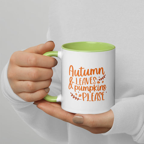Autumn Leaves Mug with Color Inside