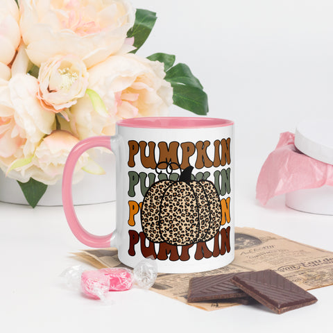 Pumpkin Leopard Mug with Color Inside